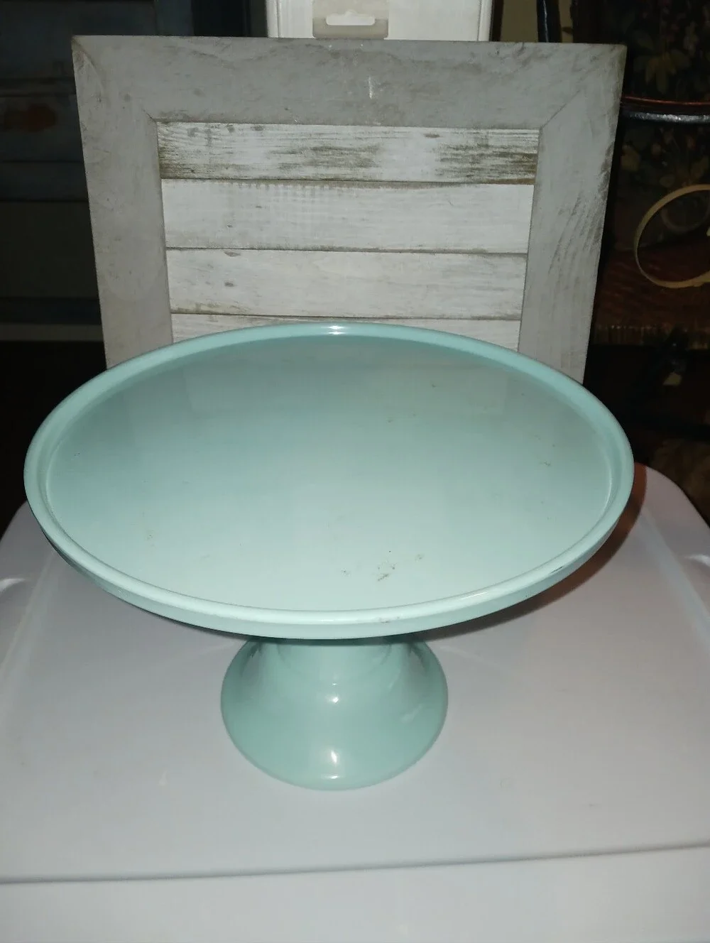 Mint Green Cake Stand Pedestal - Home Kitchen